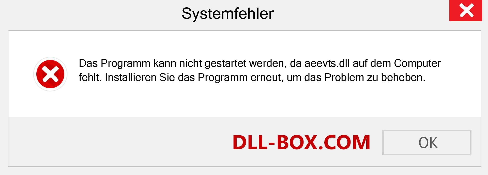 aeevts.dll-Datei fehlt?. Download für Windows 7, 8, 10 - Fix aeevts dll Missing Error unter Windows, Fotos, Bildern